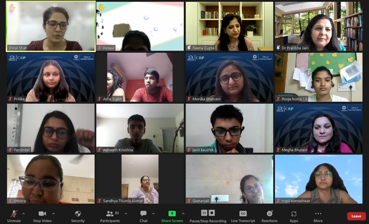 Screenshot of attendees attending CRP 3 zoom meeting